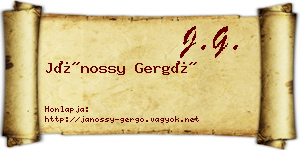 Jánossy Gergő névjegykártya