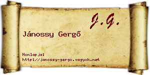 Jánossy Gergő névjegykártya